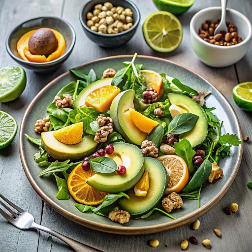 Salad Alpukat dengan Kacang dan Jeruk