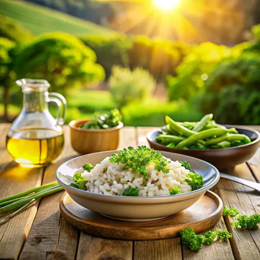 Nasi Gandum dengan Tumis Sayuran Hijau
